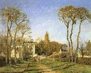 Camille Pissarro Village entrance painting